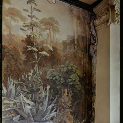 Patterson Hotel Detail of of Wall painting, Cacti Water Mark, Bismarck, ND