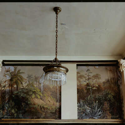 Patterson Hotel Detail of Wallpaper Chandelier, Bismarck, ND