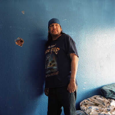 Shawcina's father James "Chopper" Lovejoy at home