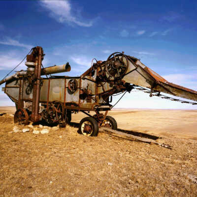 Dinosaur on Hill from Front. US 85, Amidon, ND. 2/16/81