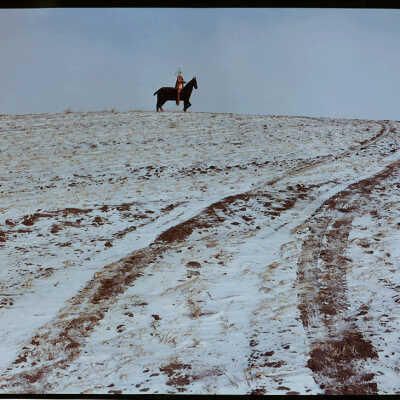 Metal Indian and Stucco Horse on Hill near Millarton, ND