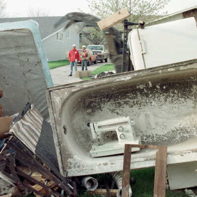 SPRING CLEANING, FALLCREEK COURT, GRAND FORKS, NORTH DAKOTA.