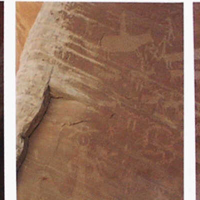 Scrotum Rock Petroglyphs, Facing East, Utah