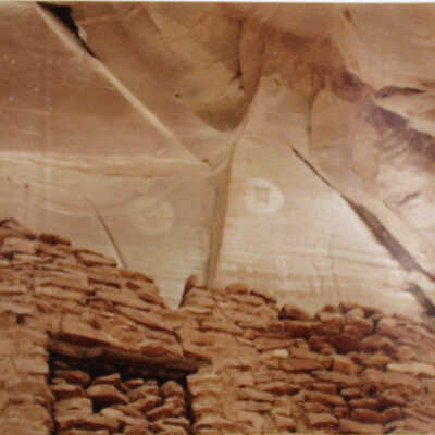 Two Shields above the Ruins at Palatki, Arizona