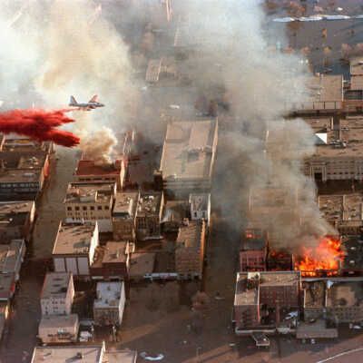 Tanker Drops Fire Retardant Chemical
