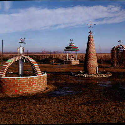 Brick Sculptures in Yard at Jugtown by Sig Jagelski "ZIG," near Auburn, ND
