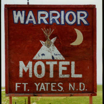 Warrior Motel Sign, Fort Yates, ND