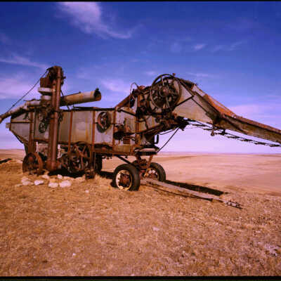 Dinosaur on Hill from Front. US 85, Amidon, ND. 2/16/81