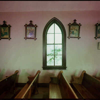 Inside View with Window and 4 Paintings at St James Church, Shields, ND