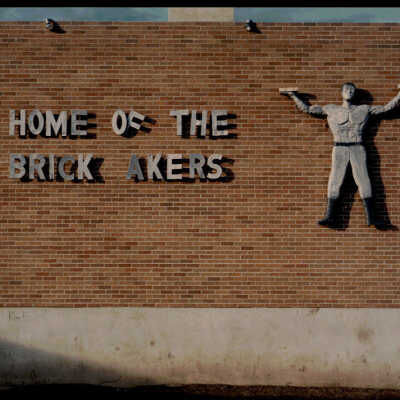 Home of the Brickmakers Highschool Sign, Hebron, ND
