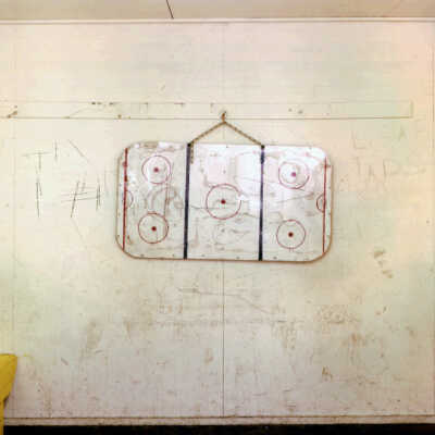 Hockey Chalkboard. Locker Room, Jamestown High School. 2/9/81