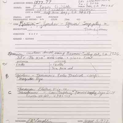 SRI Accession Worksheet