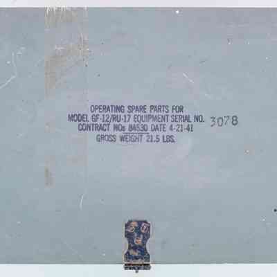 Spare Parts for Model GF-12/RU-17