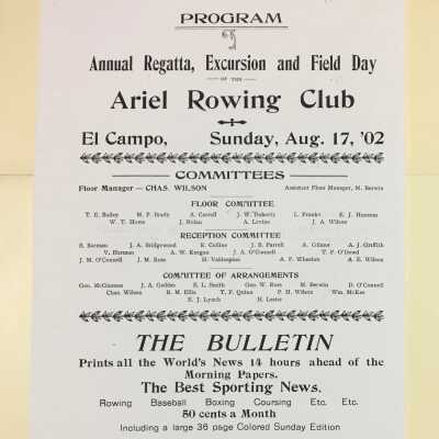 Copy of Program for Ariel Rowing Club Regatta