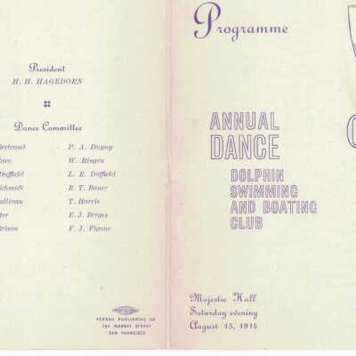 Program and Dance Card for Annual Dance 1914