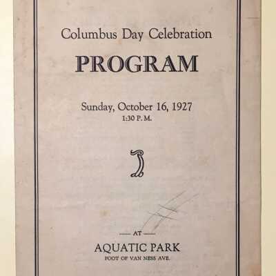 Program for Columbus Day Celebration 1927