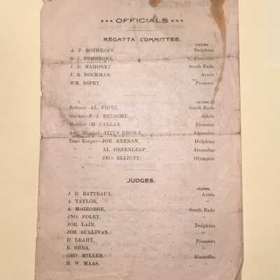 Back of program