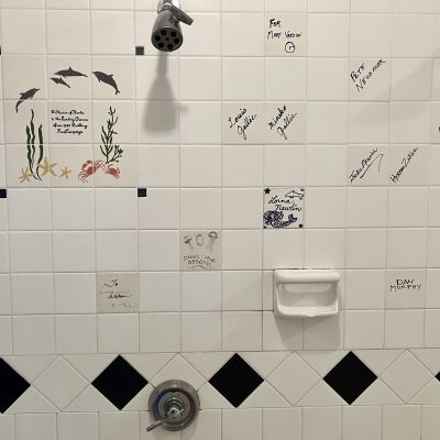 East Wall Tiles NE corner and Diagram of Tiles