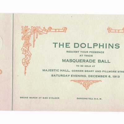 Inside right side of invitation, with attached ticket