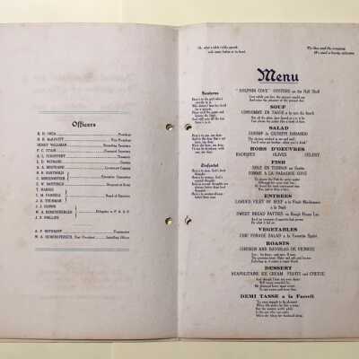 List of officers and menu