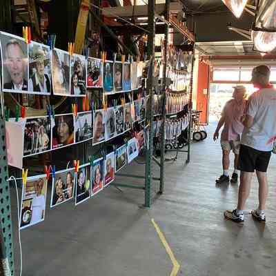 Photos of those honored displayed in SERC boathouse