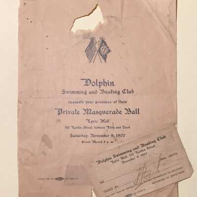 Invitation and Ticket to Private Masquerade Ball