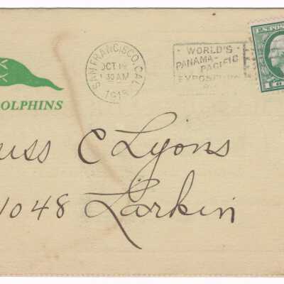 Other side, folded up for mailing and addressed