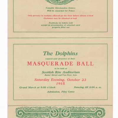 Invitation to 1915 Masquerade Ball