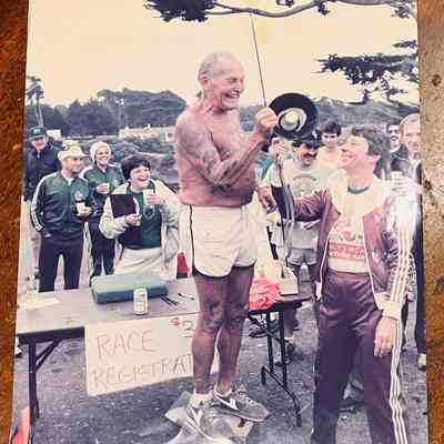 Photo of Walt Stack that came with the board of trophy plates.
