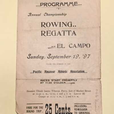 Program for Rowing Regatta