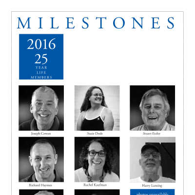 2016 Milestones and Individual Life Member Photographs