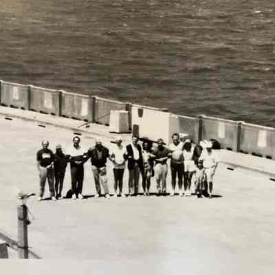 Far right end of photo, perhaps Dolphin Cub members