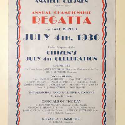 Program for PAAO Annual Regatta 1930