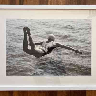Swimmer Taking Victory Dive
