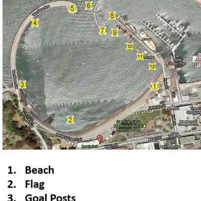 Map of Cove with Named Locations and Buoys