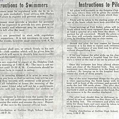 Copy of Instructions to Swimmers and Pilots for Chronicle GG Swim