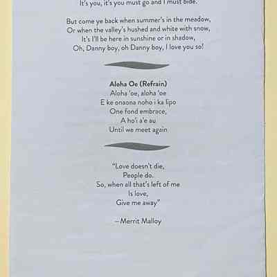 Back of program