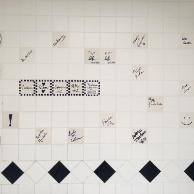 South Wall Tiles and Diagram of Tiles