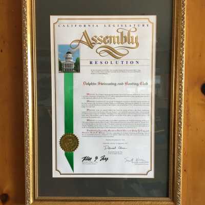 Framed Resolution for 100th Anniversary of GG Swim