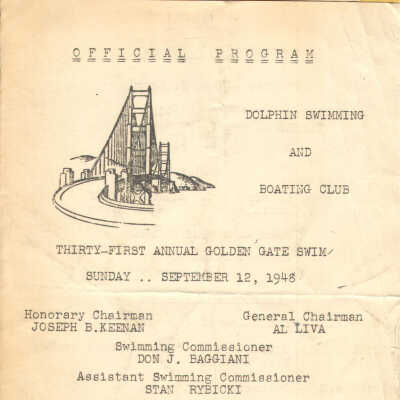 Program for the 1948 Golden Gate Swim (4 pages, 5-3/8" x 7-3/4")