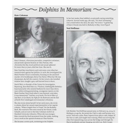 In Memorim: Kate Coleman, Ned Hoffman