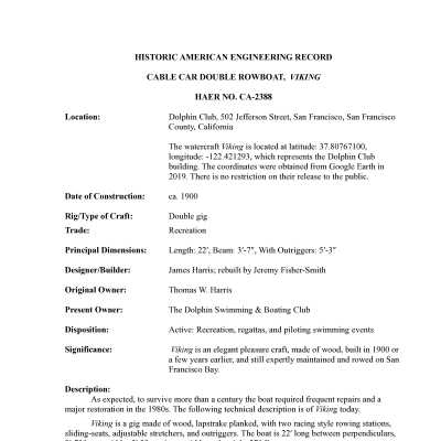 HAER CA-2388 VIKING also covers LIFTHRAISIR same design