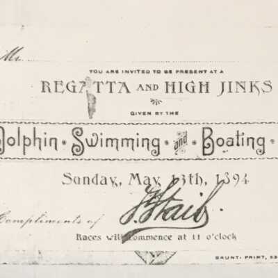Copy of invitation to Regatta & High Jinks