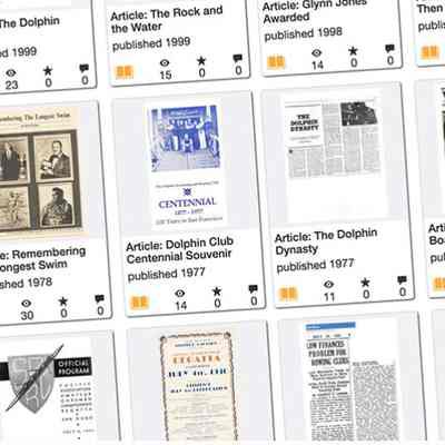 Articles on Dolphin Club, Swimming, Rowing, etc.