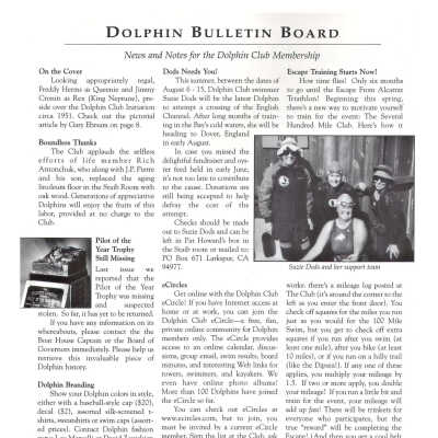 Dolphin Log Summer 2000 p. 2 (note the Summer 2000 Log is mistakenly labeled Winter 2000.): Notice that Pilot of the Year Trophy is still missing.