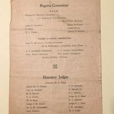 Back of program