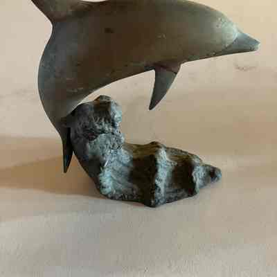 Metal Dolphin Sculpture