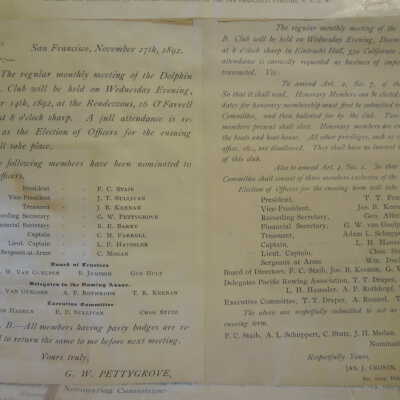 Photo of Announcement for Membership Meeting