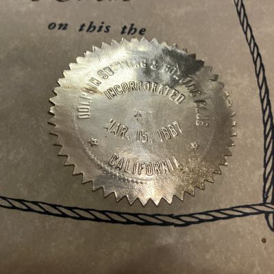 Close up of embossed seal