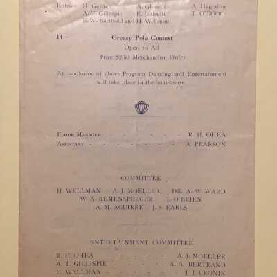 Back of program